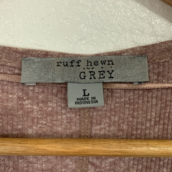 Ruff Hewn Mauve Midi Length Button Down Cardigan Sweater Size L - Picture 4 of 5